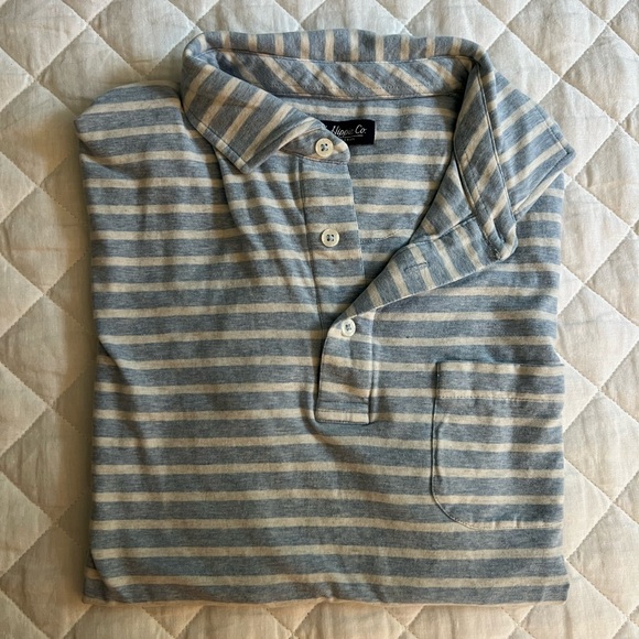 Blue and White Fish Hippie Golf Polo - Picture 1 of 1